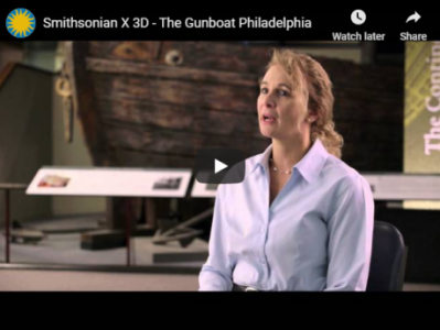 Curator discussing The Gunboat Philadelphia